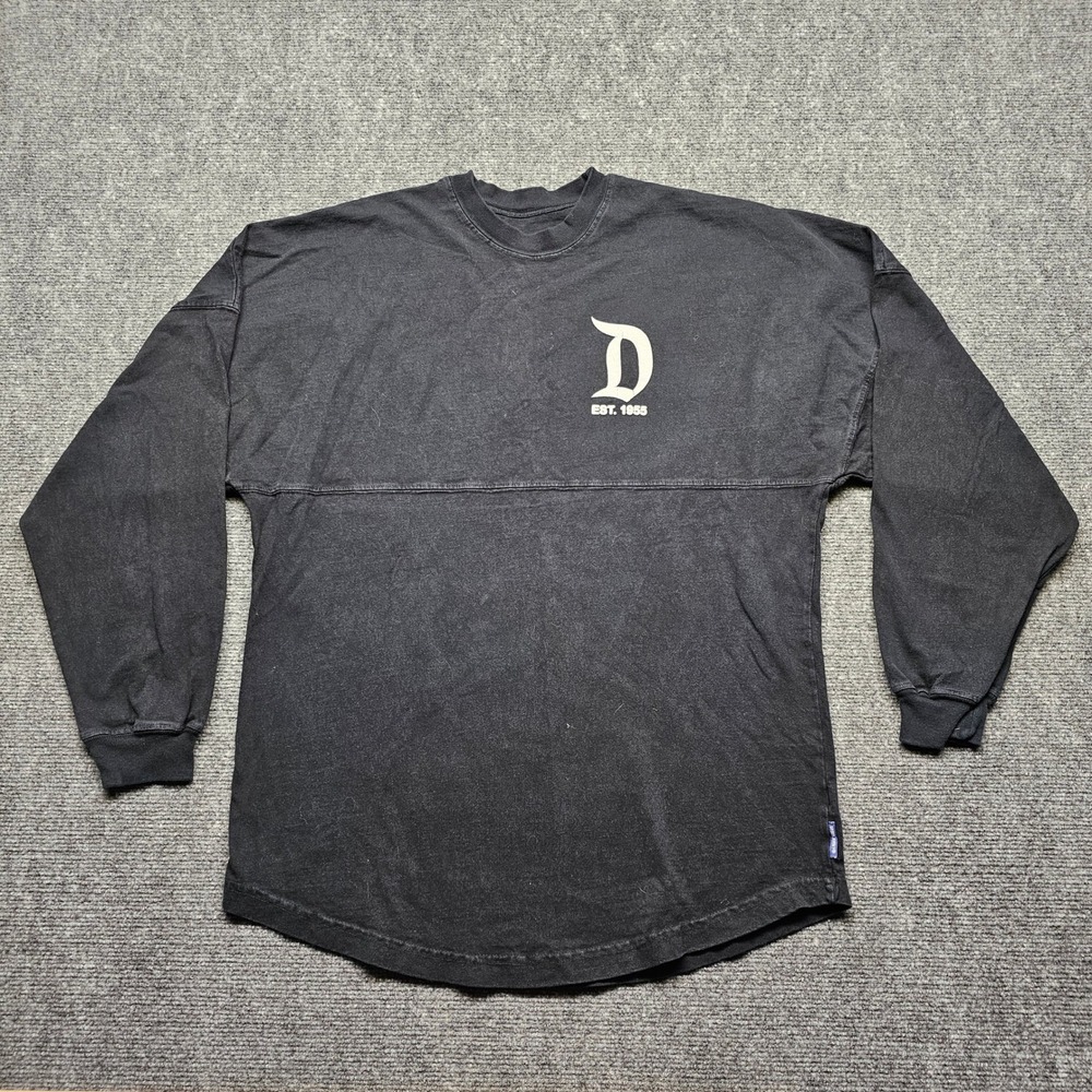 Disneyland Resort Spirit Jersey Black Long Sleeve Shirt Small Est 1955 Puff